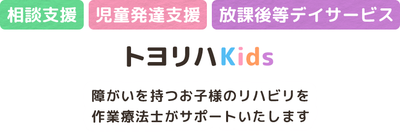 相談支援・相談支援・放課後等デイサービス・トヨリハKids｜障がいを持つお子様のリハビリを作業療法士がサポートいたします